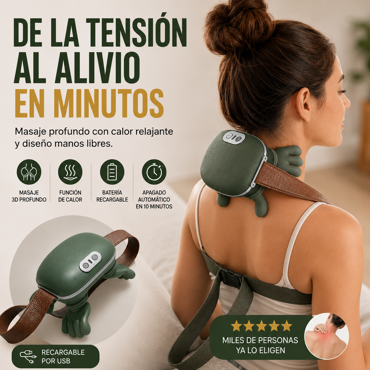 NeckZen™ | Masajeador Inteligente con Calor