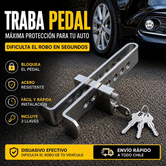 PedalLock Pro™ | Traba Pedal Antirrobo de Acero